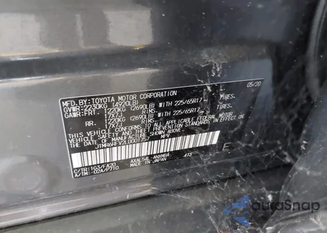 2020 Toyota Rav4 Hybrid Xle из США, поврежденный, VIN JTMR6RFV2LD001757